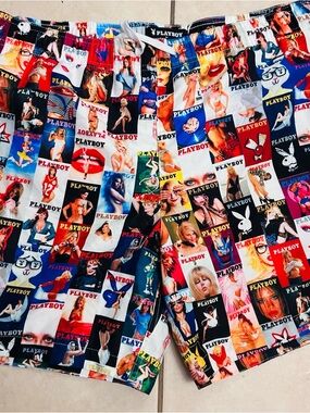 PLAYBOY Multicolor Collage Swim Shorts